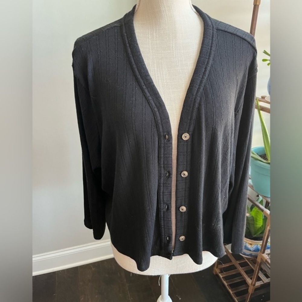 Maurice’s black lightweight jersey button‎ cardigan 1X NWT
